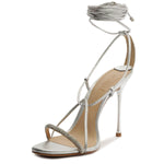 SCHUTZ Adeline Crystal Cristal/Silver 7.5 M