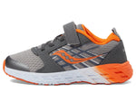 Saucony Wind Alternative Closure 2.0 Sneaker, Grey/Orange, 1 US Unisex Big Kid