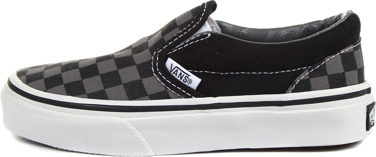 Vans Boys' Classic Slip-On (Tod/Yth) - (Checkerboard) Black/Pewter - 2 Youth
