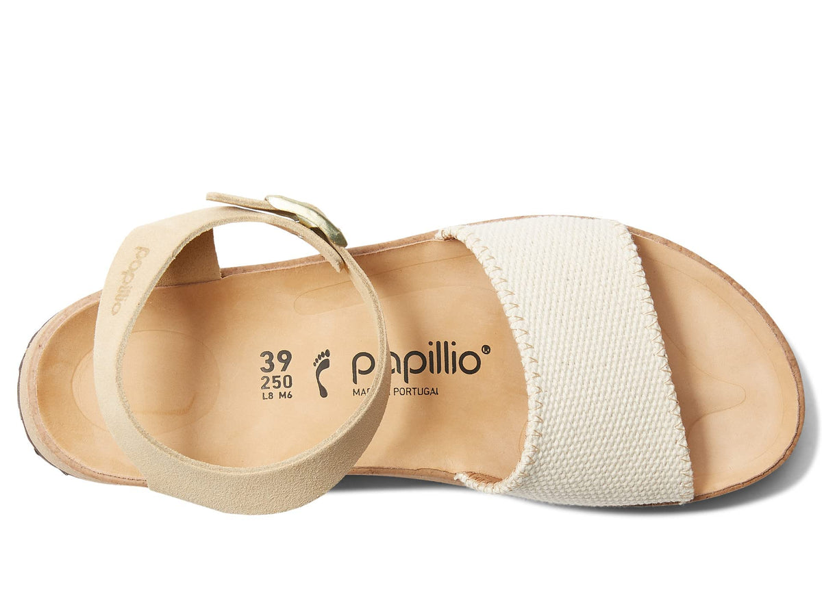 Birkenstock Glenda by Papillio Natural/Almond Canvas/Suede EU 42 (US Women's 11-11.5) Narrow