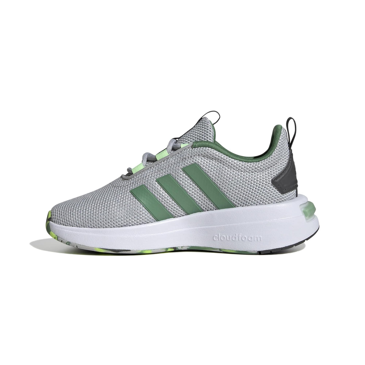 adidas® Kids Racer TR23 Big Kids Running Shoes – Mesh Upper – Textile Insole and Lining – Round Toe Design Grey/Preloved Green/Grey 1 12 Little Kid M