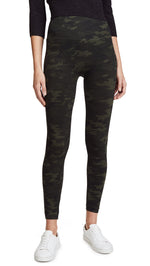 SPANX Women's Seamless Camo Leggings, Green Camo, XS
