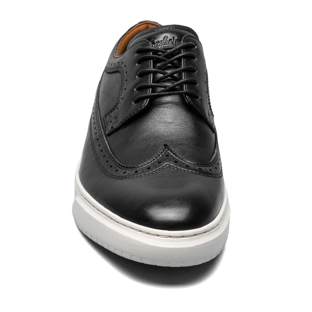 Florsheim Premier Wing Tip Lace-Up Sneaker Black Smooth/White Sole 8.5 W (3E)