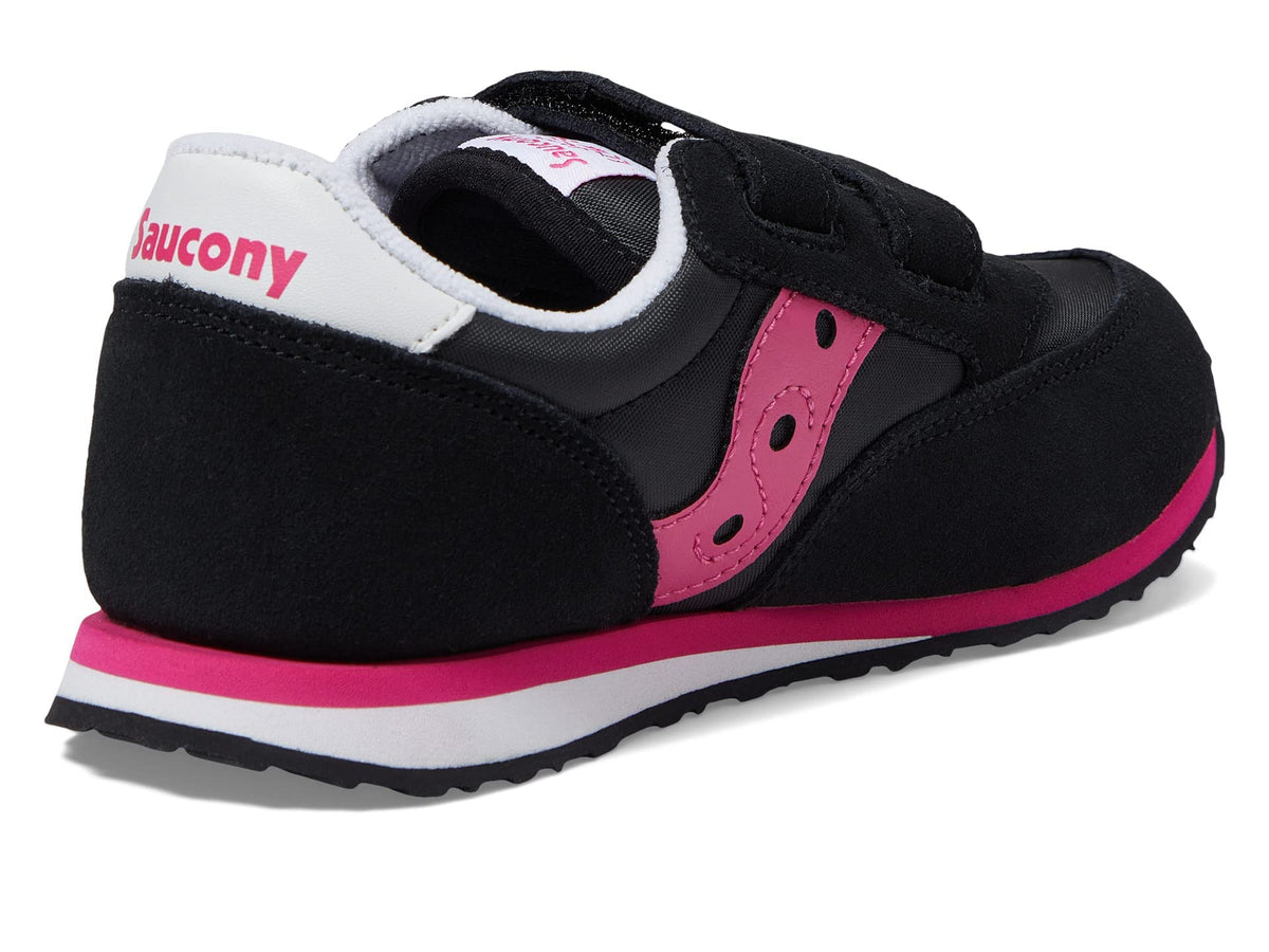Saucony Baby Jazz Hook & Loop Sneaker, Black/Pink, 8.5 US Unisex Little Kid