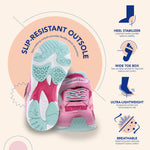 TSUKIHOSHI 3537 Glitz Strap-Closure Machine-Washable Child Sneaker Shoe with Wide Toe Box and Slip-Resistant, Non-Marking Outsole, Hotpink/Mint - 11 Little Kid (4-8 Years)