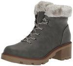 EVANS Women's Bella Winter Lace Up Faux Leather Boot Fashion, Taupe, 8 Wide