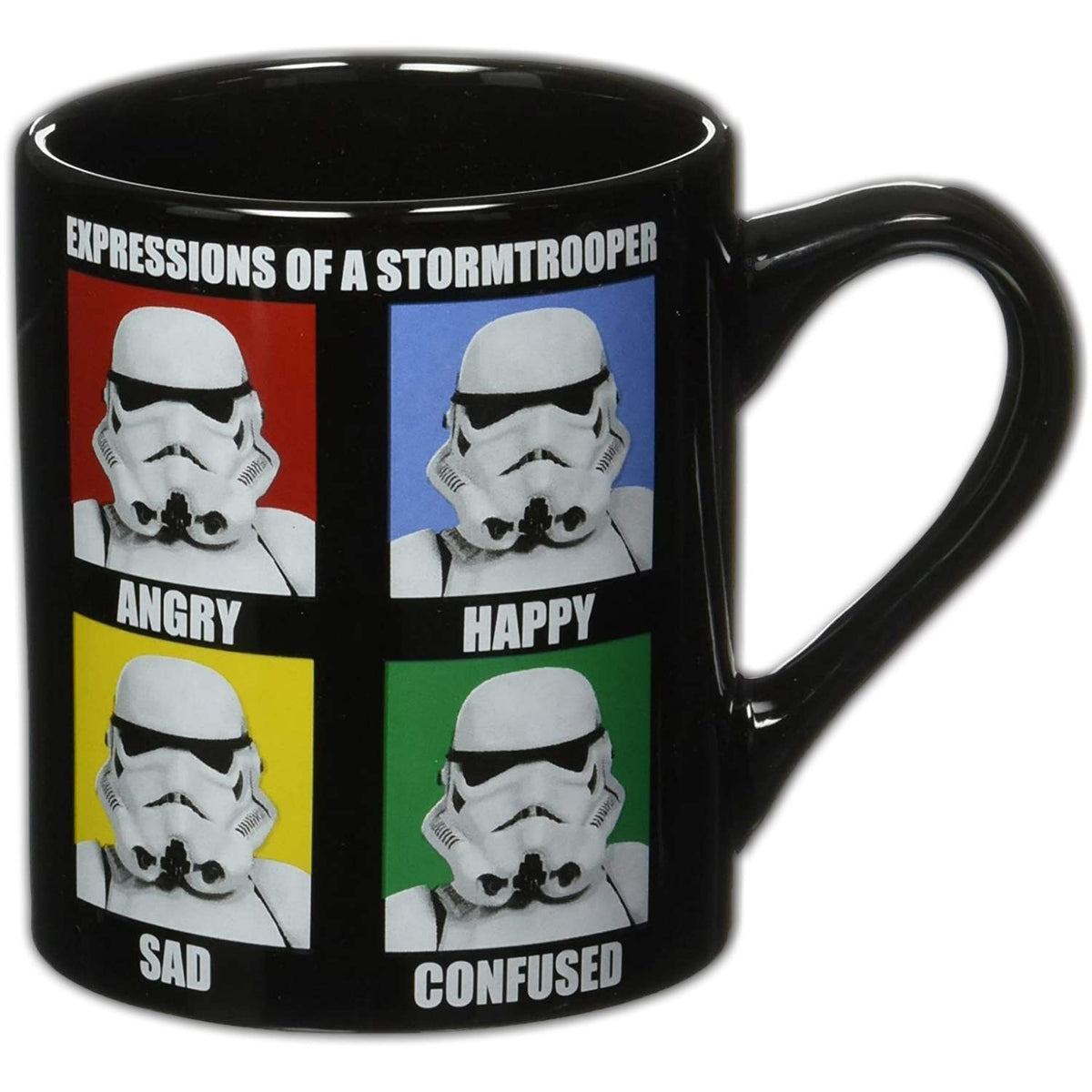 Silver Buffalo Star Wars Stormtrooper Expressions Ceramic Mug, 14 Ounces
