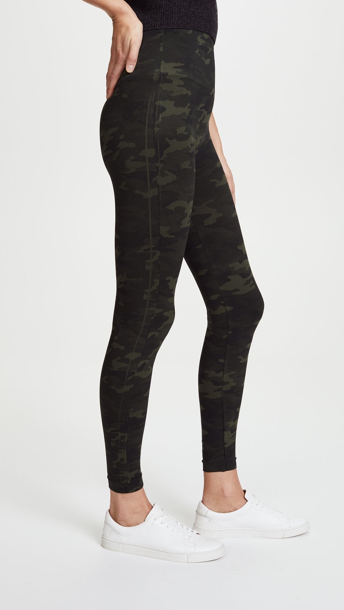SPANX Women's Seamless Camo Leggings, Green Camo, XS