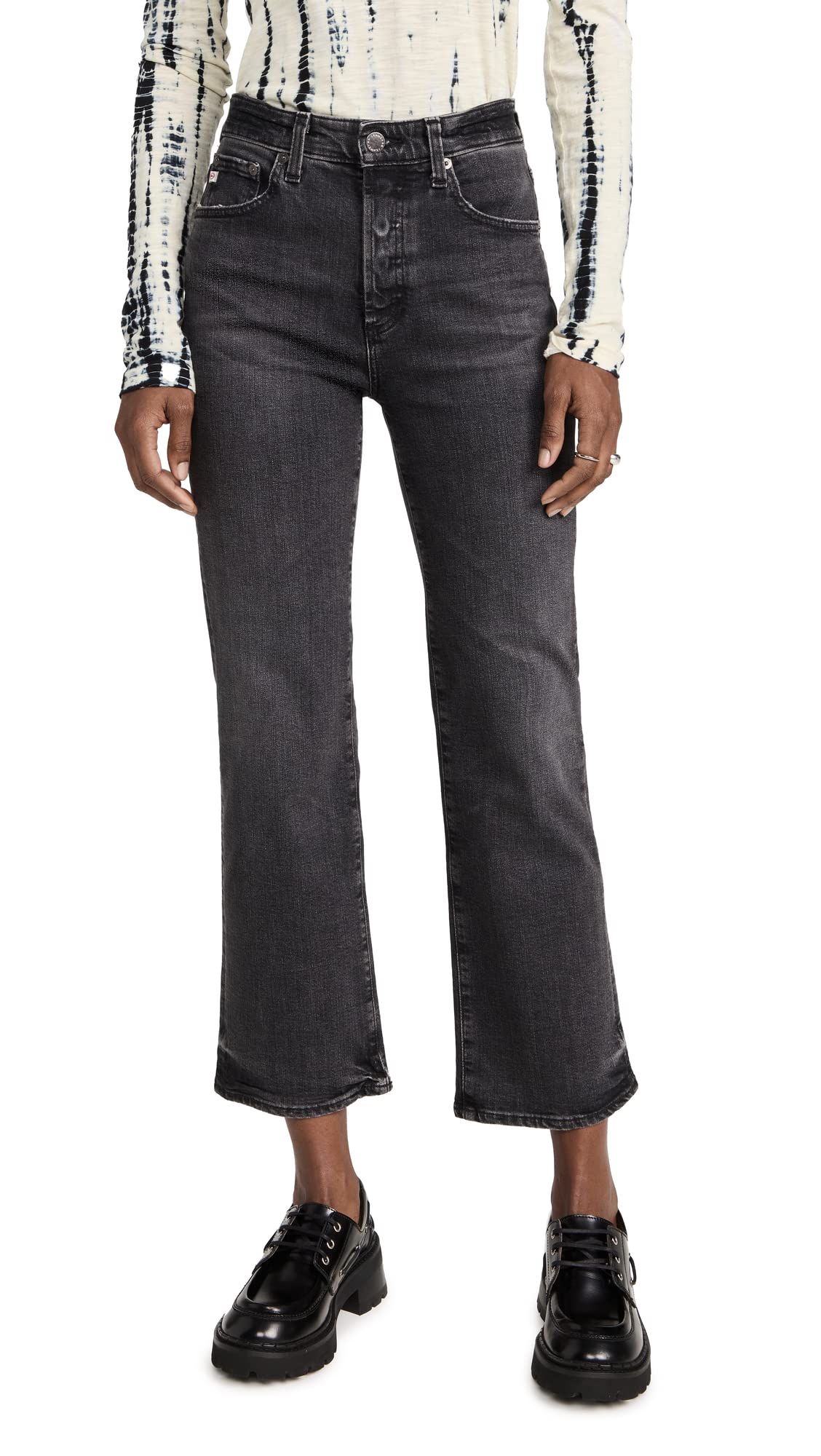 AG Adriano Goldschmied Women's Kinsley High Rise Pop Crop Jeans, 10 Years Bonfire, 30