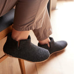 Glerups Wool Boot Leather Outsole Charcoal EU 36 (US Women's 6) Medium