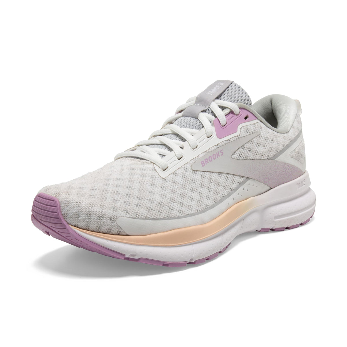 Brooks Women’s Trace 3 Neutral Running Shoe - White/Orchid/Apricot - 11.5 Medium