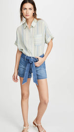 Joe's Jeans Women's The HR Belted Tie Shorts, Allison, Blue, 24