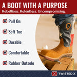 Men's 12" Western Work Boot - Casual Western Boots for Men - Light Brown & Texas Flag,8.5 W