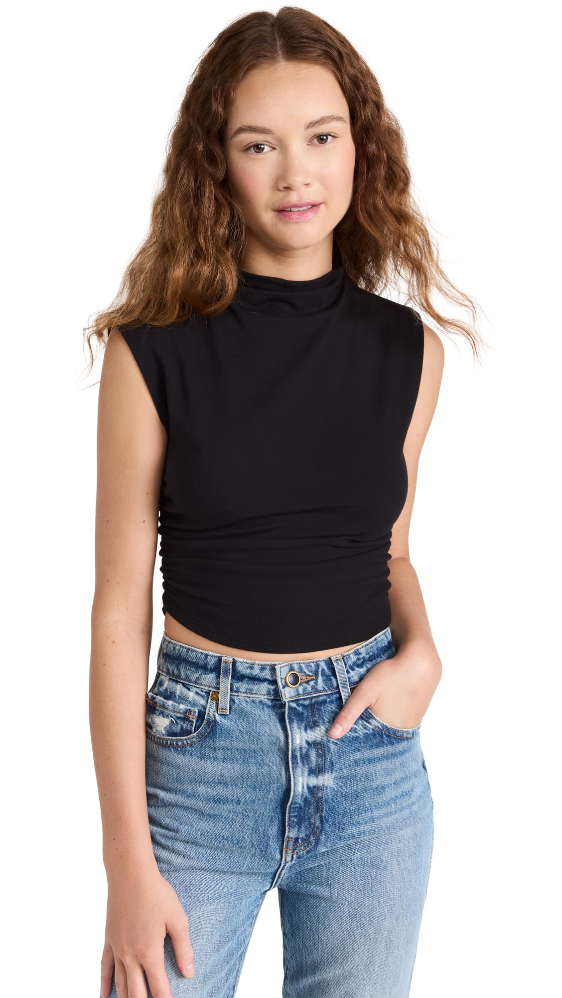 Reformation Women's Lindy Top, Black, S