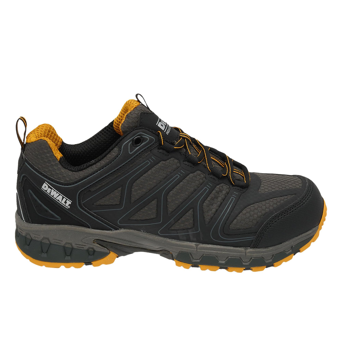 DEWALT Boron Men's Lightweight, Aluminum Toe, Safety Work Shoes, Black/Yellow, 9
