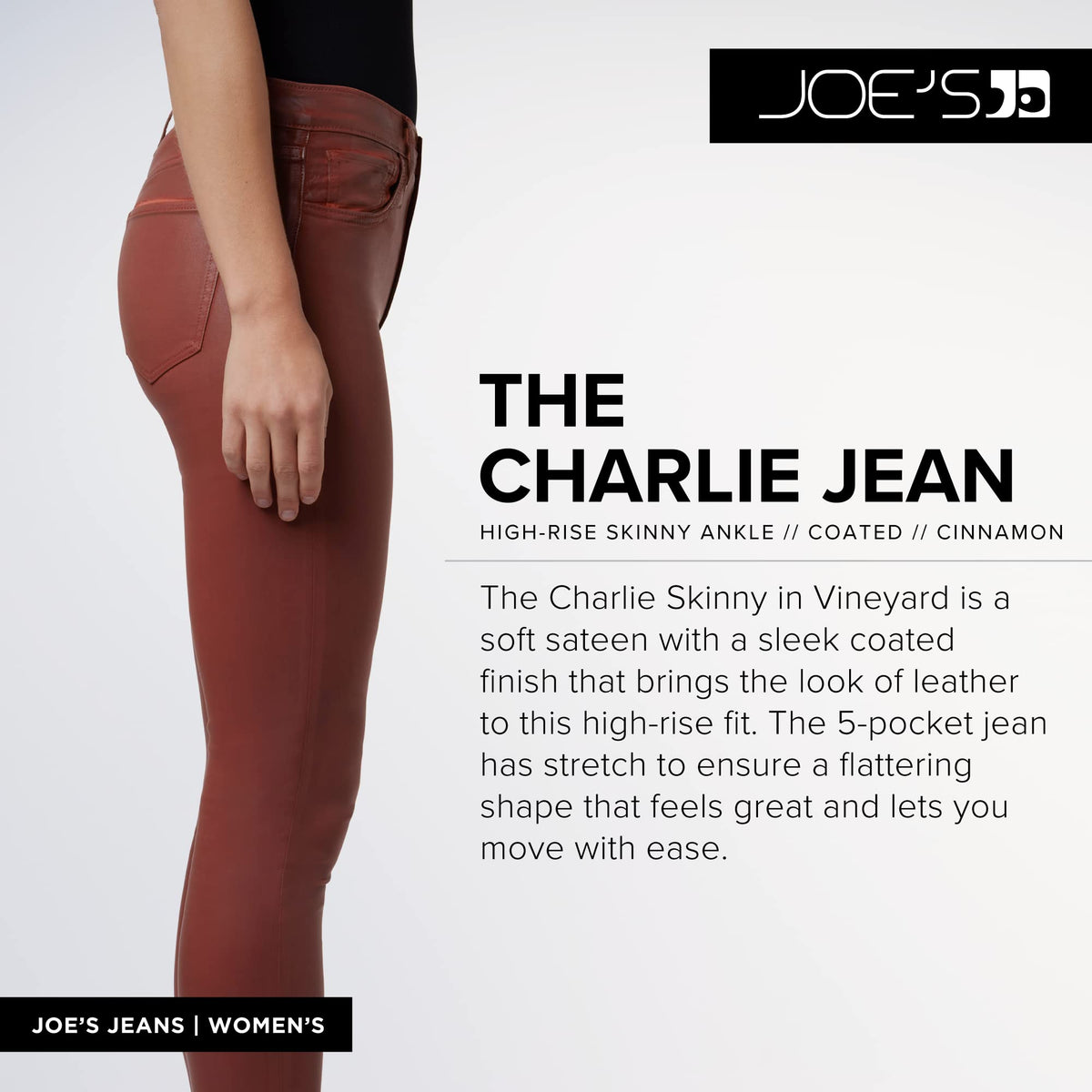 Joe's Jeans Women's The Charlie High Rise Skinny Ankle Jean, Cinnamon, 34