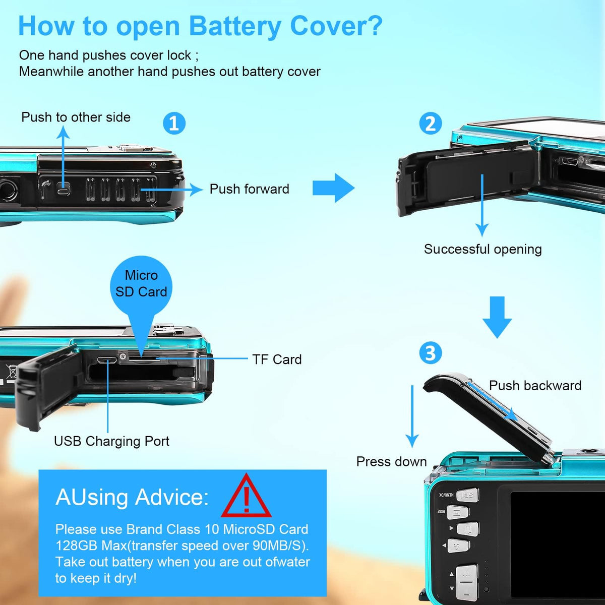 Yifecial Waterproof Camera 10FT Underwater Camera 30MP 1080P FHD Video Resolution 16X Zoom Waterproof Digital Camera for Snorkeling,Vacation(Green)