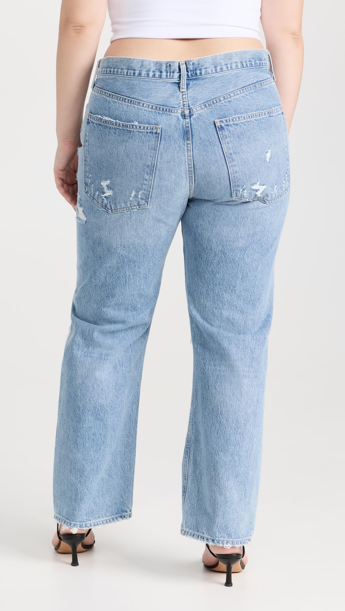 AGOLDE Women's 90s Mid Rise Straight Fit Jeans, Fall Out, Blue, 28