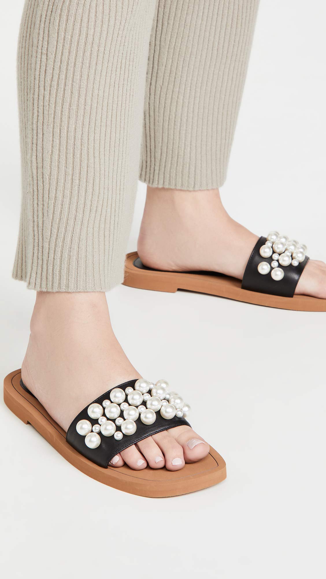 Stuart Weitzman Goldie Slide Black 5.5 M