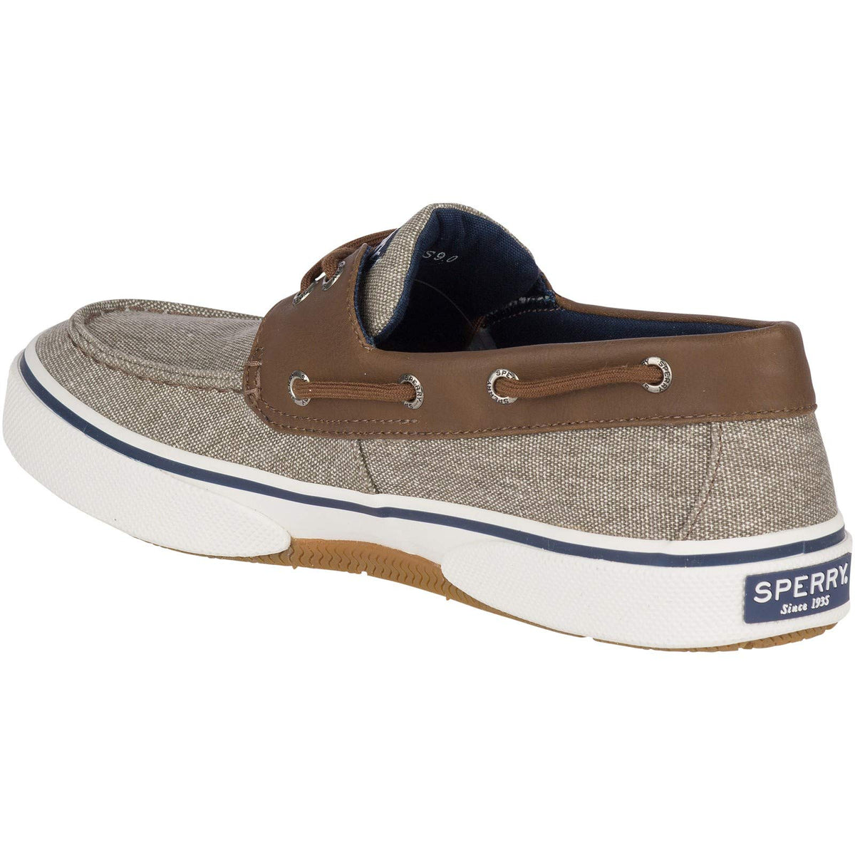 Sperry Men's, Halyard Boat Shoe Chambray Chocolate/TAN 13 M
