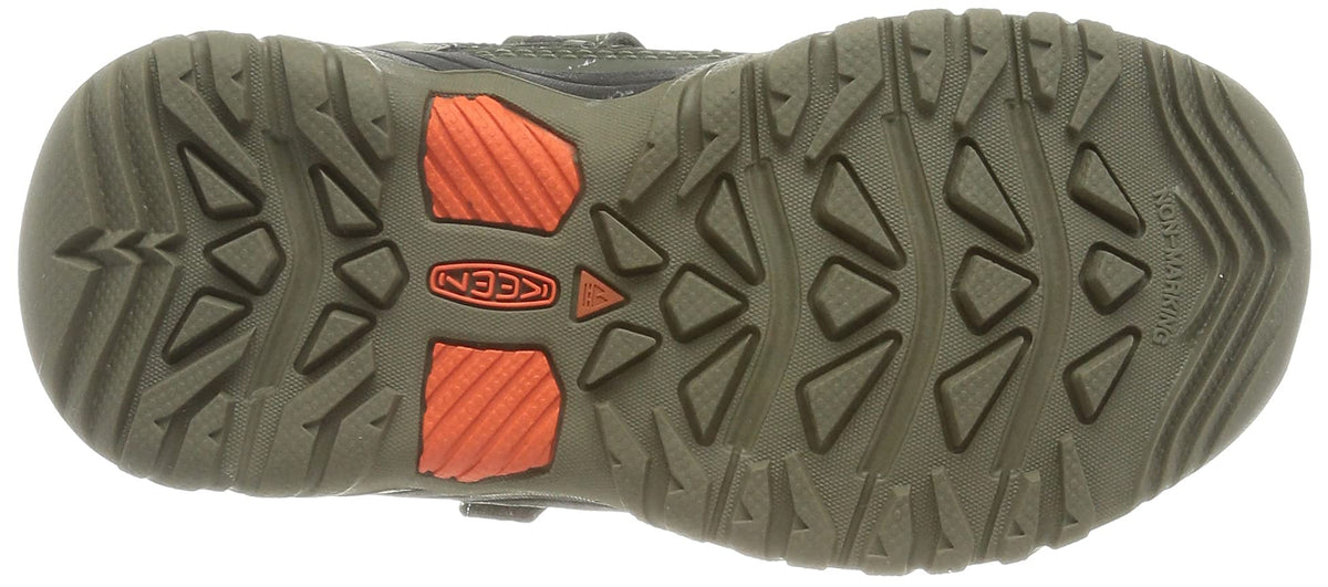 KEEN Unisex-Child Targhee Sport Breathable Easy on Lightweight Hiking Shoes 3 Big Kid Olive Drab/Safety Orange