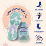 TSUKIHOSHI 3537 GLITZ Strap-Closure Machine-Washable Child Sneaker Shoe with Wide Toe Box and Slip-Resistant, Non-Marking Outsole - For Toddlers and Little Kids, Ages 1-8 Little Kid (4-8 Years) 11 Little Kid Mint/Lavender