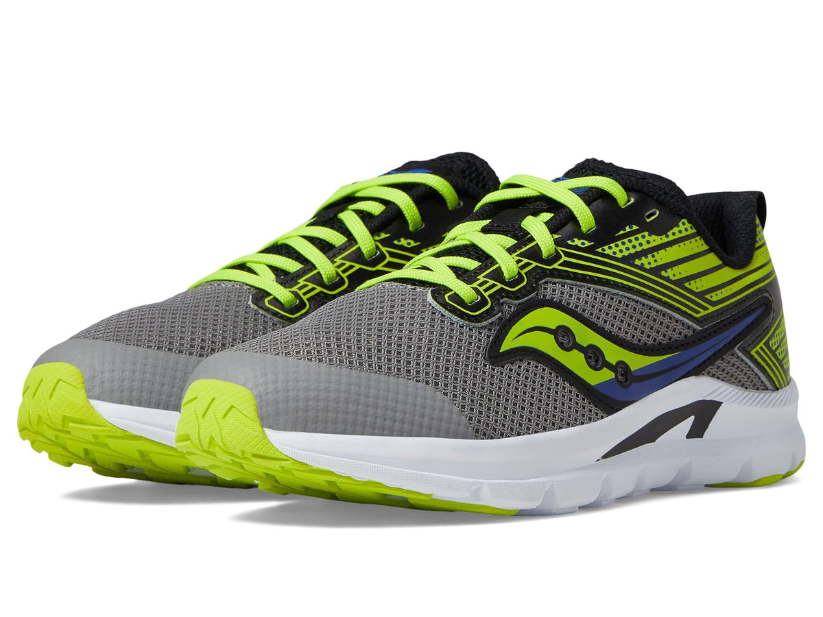 Saucony Axon Sneaker, Grey/Lime/Black, 6 US Unisex Big Kid
