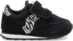 Saucony Unisex-child Baby Jazz Hook & Loop Seasonal Sneaker, Black Sparkle/Zebra, 5 M