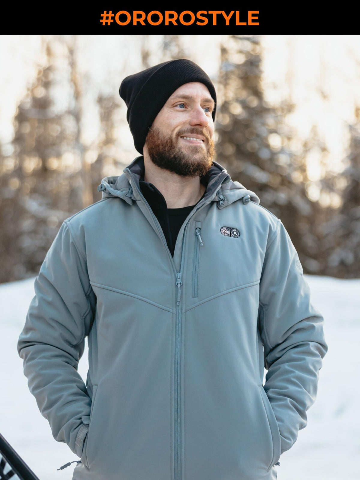 ORORO Men's Dual Control Heated Jacket with 5 Heat Zones (Pocket Heating) (Charger Not Included) (Grey,S)