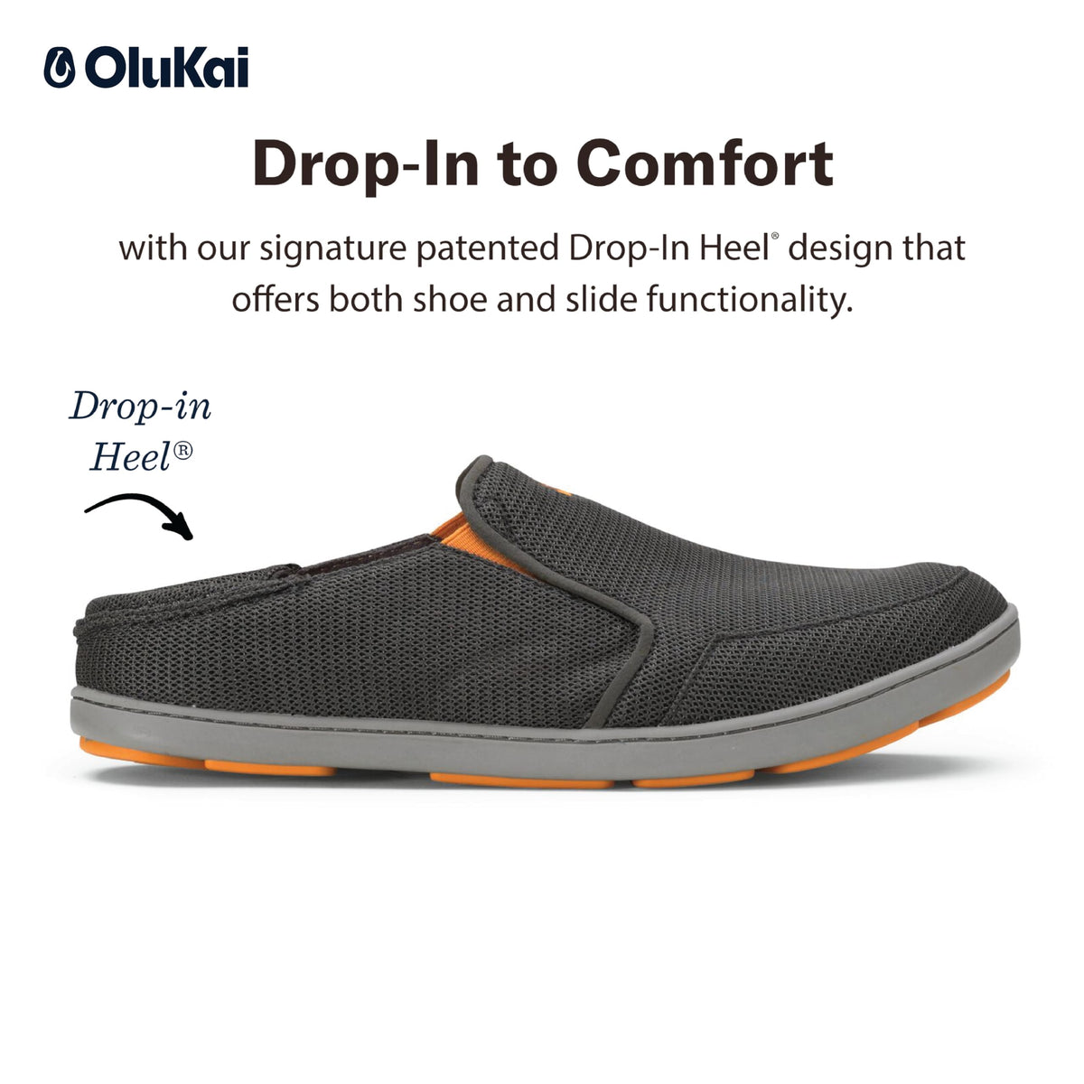 OluKai Nohea Mesh Shoe - Men's 12 Dk Shadow/Dk Shadow