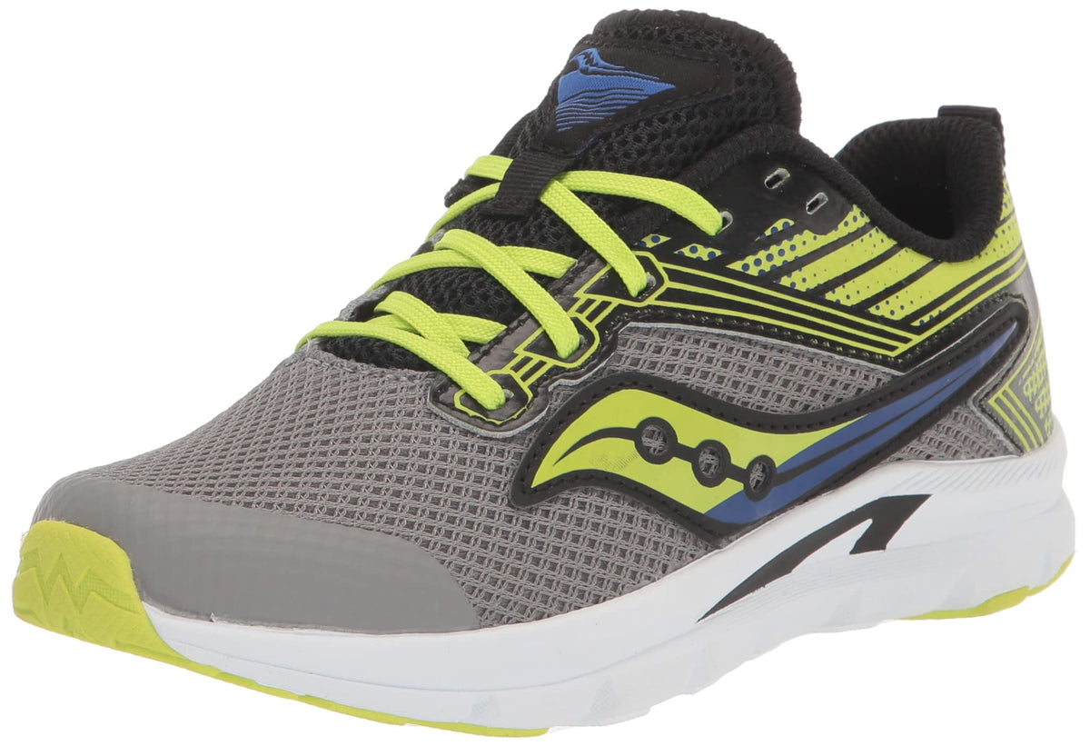 Saucony Axon Sneaker, Grey/Lime/Black, 12 US Unisex Big Kid