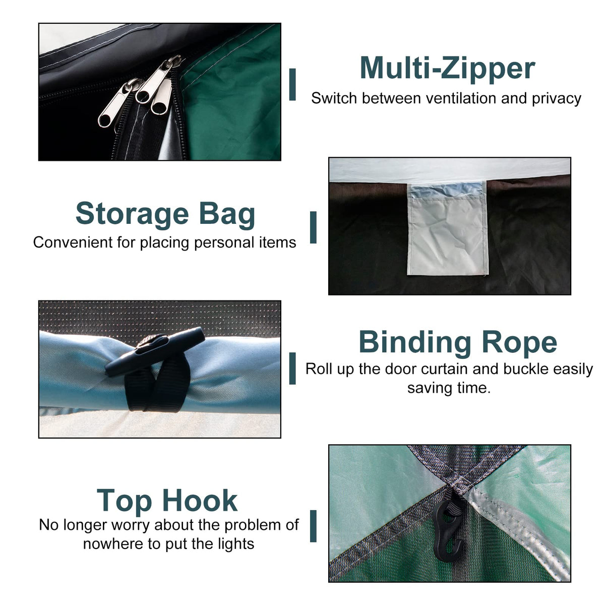 anngrowy 2 Person Pop Up Camping Tent, Waterproof, Windproof, Lightweight, Portable, 82.55947in