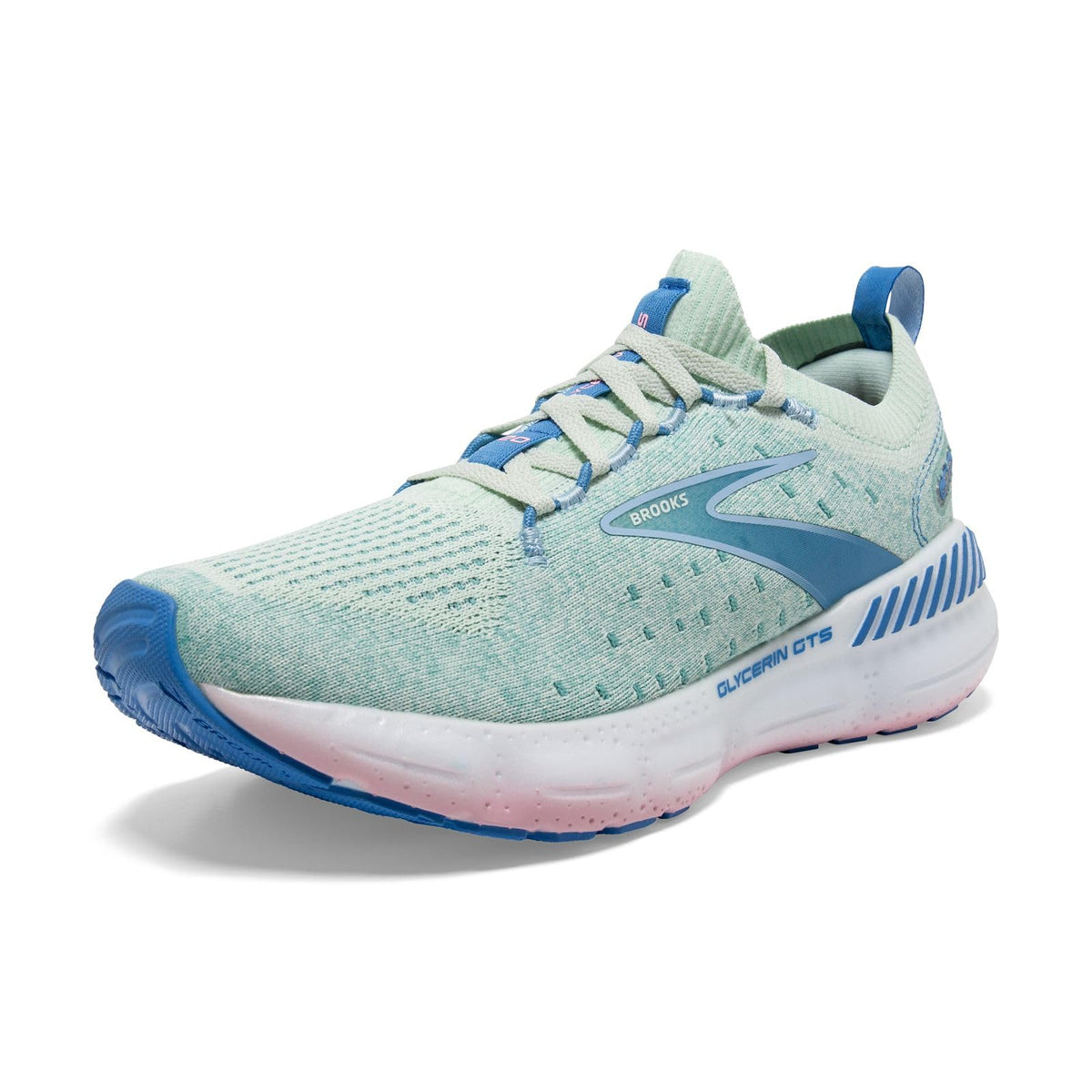 Brooks Women’s Glycerin StealthFit GTS 20 Supportive Running Shoe - Blue Glass/Marina/Open Air - 11 Medium