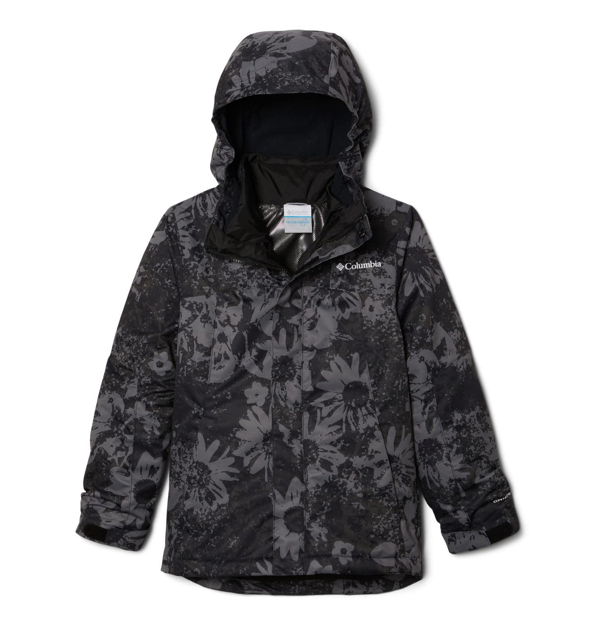 Columbia Youth Girls Whirlibird II Interchange Jacket, Black Whimsy, X-Large