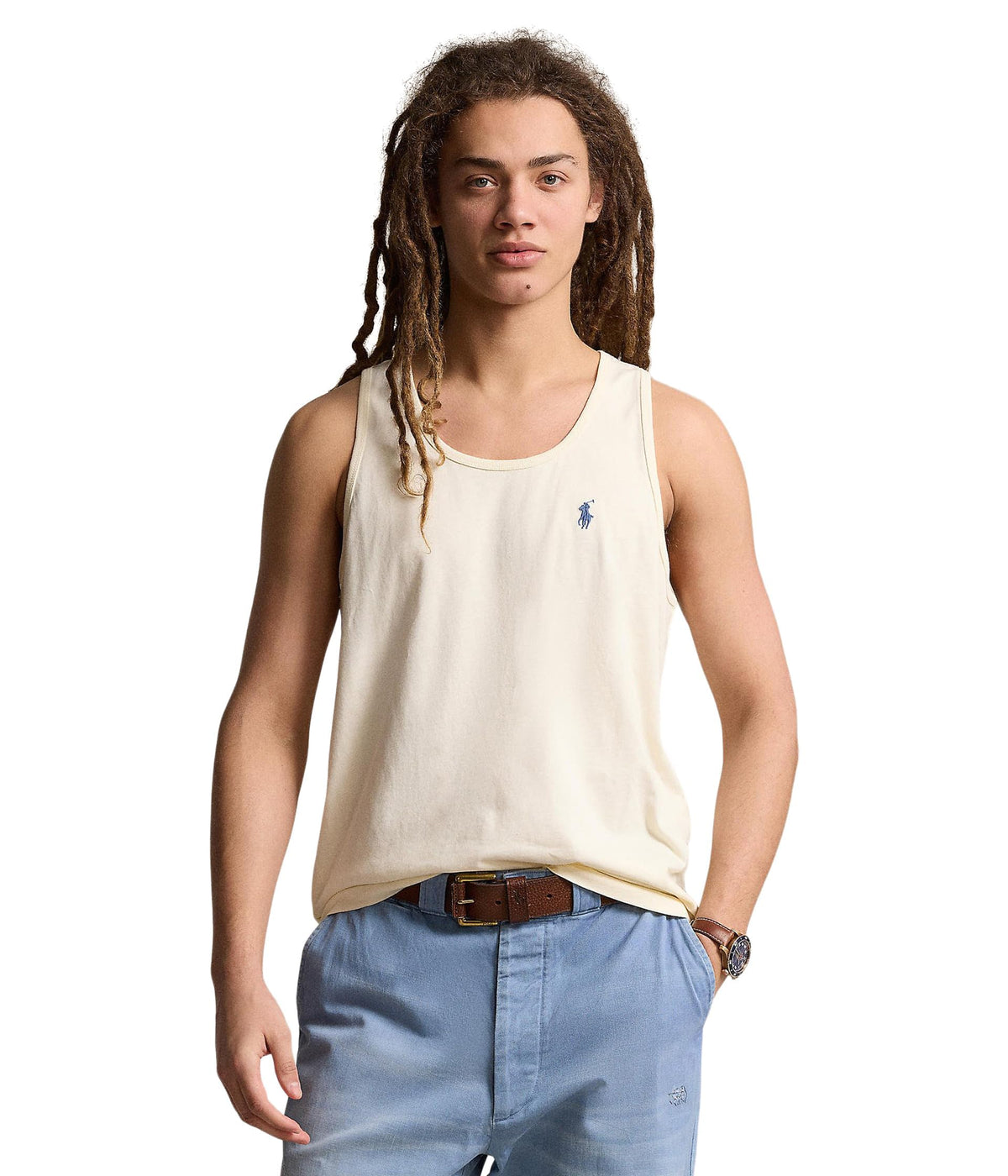 Polo Ralph Lauren Men's Washed Jersey Tank Herbal Milk Large