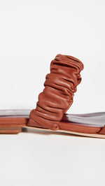 STAUD Women's Maya Ruched Sandals 9 Tan