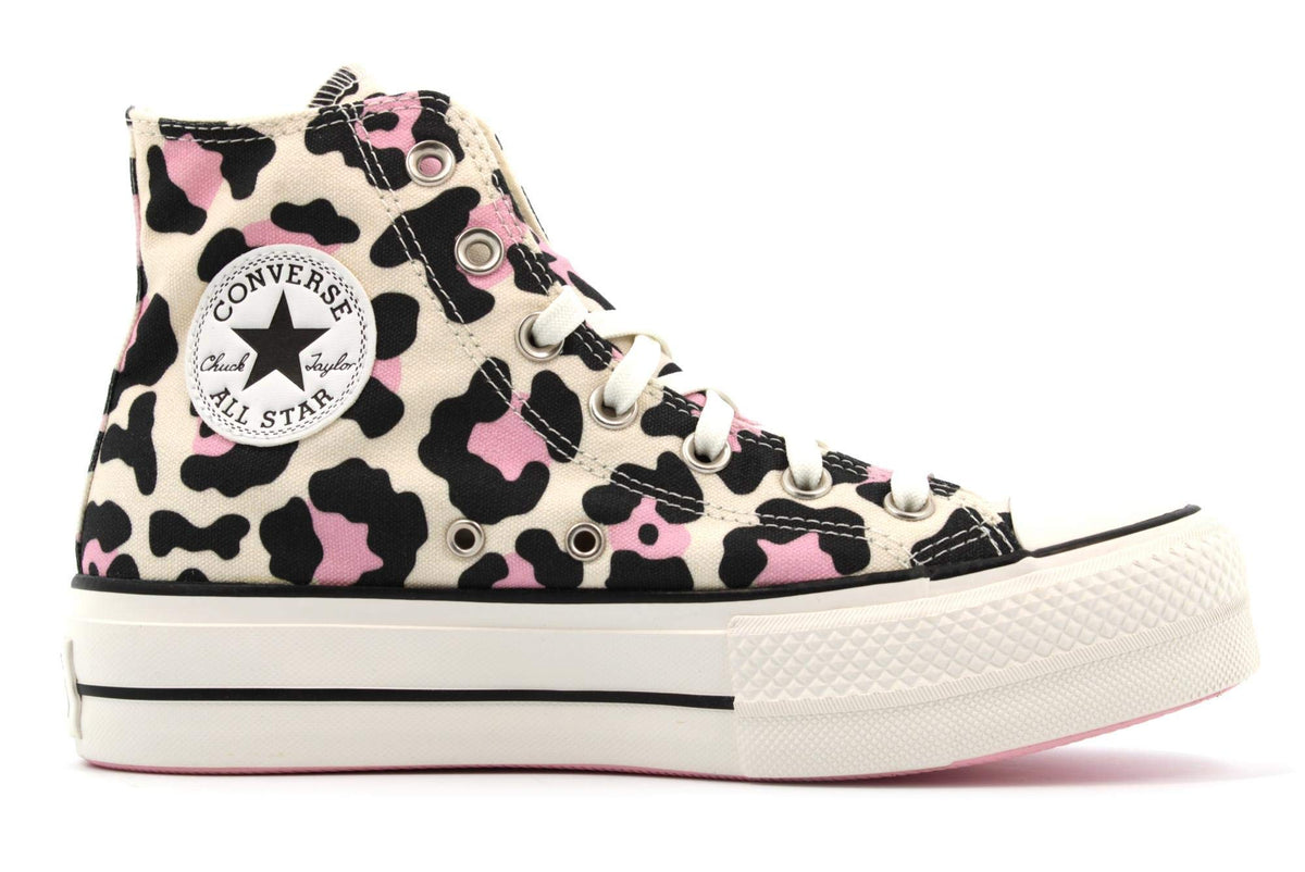 Converse Women's Lift Canvas High Top Platform Sneakers, Leopard Print, 11 US
