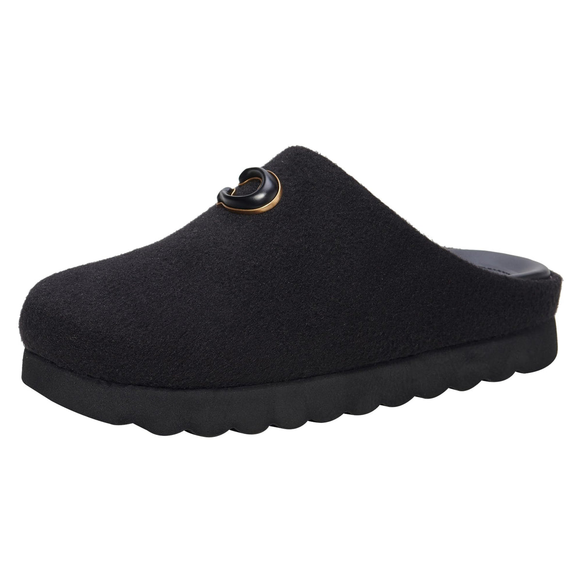 Coach Women's Hadley Felt Slipper 7 Black