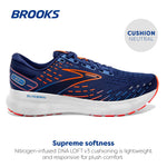 Brooks Men's Glycerin 20 Neutral Running Shoe - Blue Depths/Palace Blue/Orange - 15 Wide