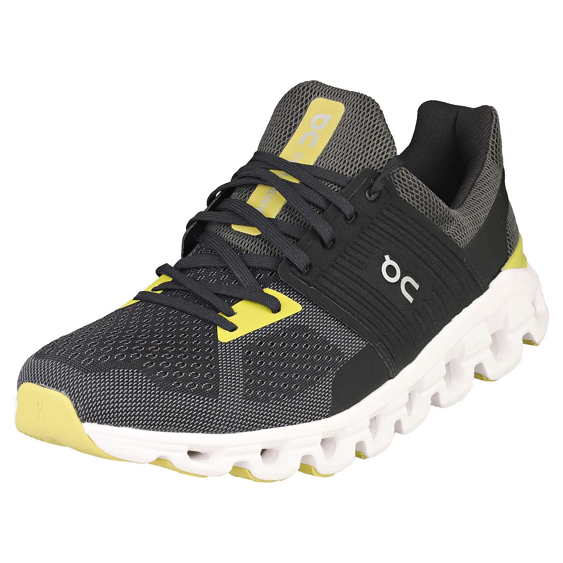 On Men's Cloudswift Sneakers, Magnet/Citron, Black, 12 Medium US