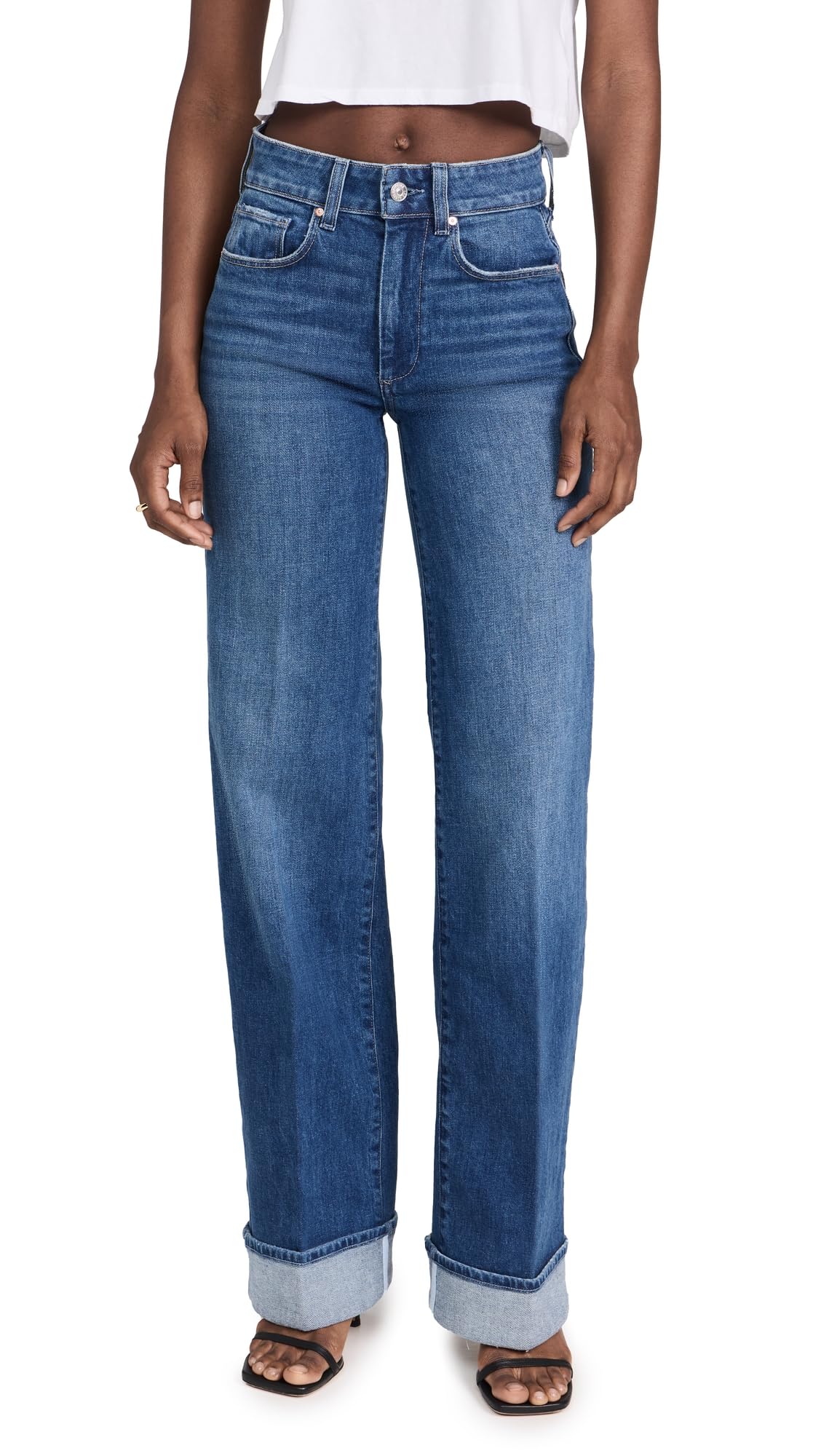 PAIGE Women's Sasha W/Wide Cuff Nadira Jeans, Nadira, Blue, 31