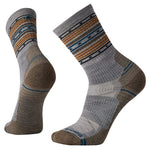 SmartWool Hike Light Cushion Spiked Stripe Crew Socks, Light Gray, Large
