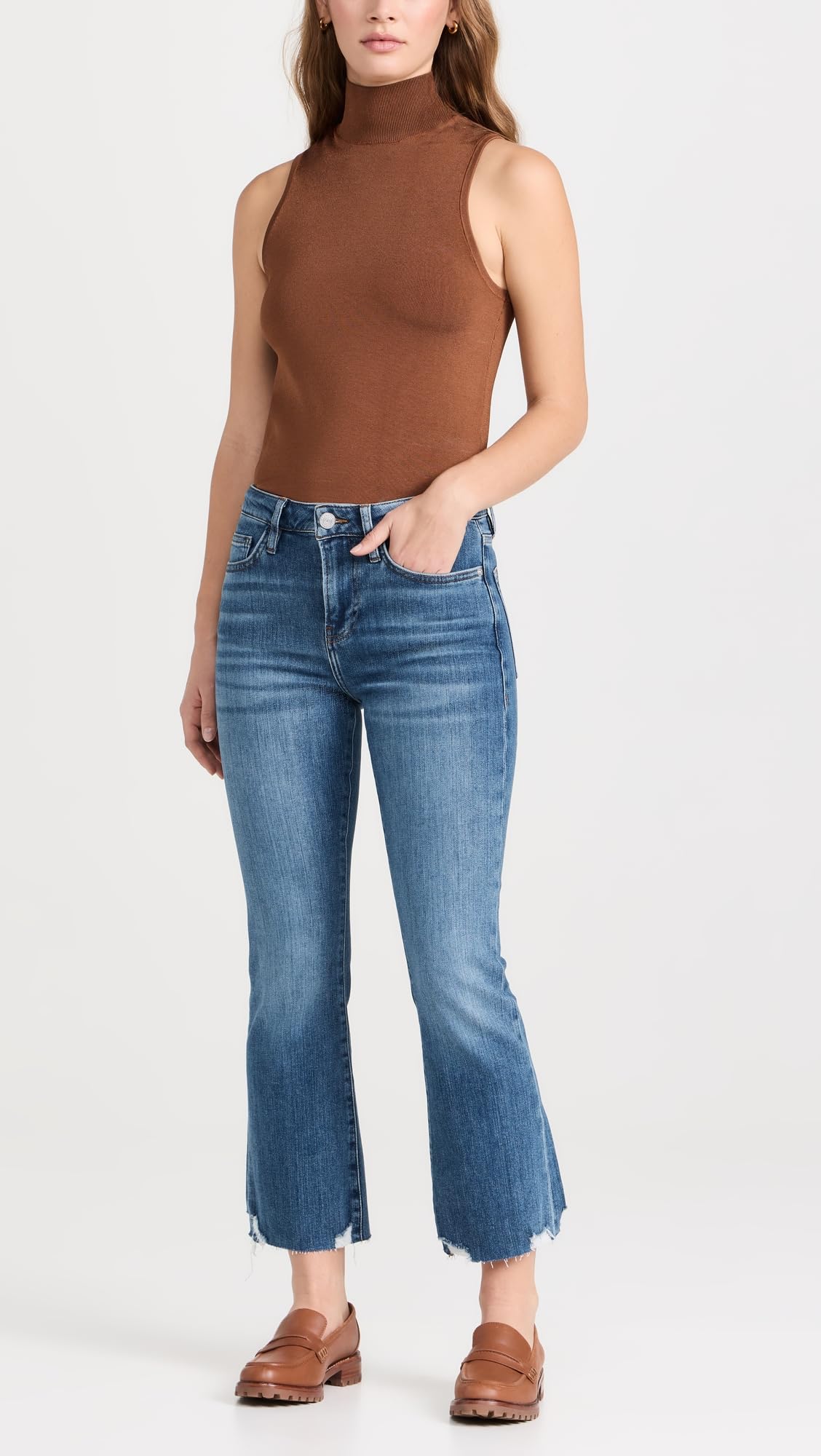 FRAME Women's Le Crop Mini Boot Jeans, Jetty Modern Chew, Blue, 28