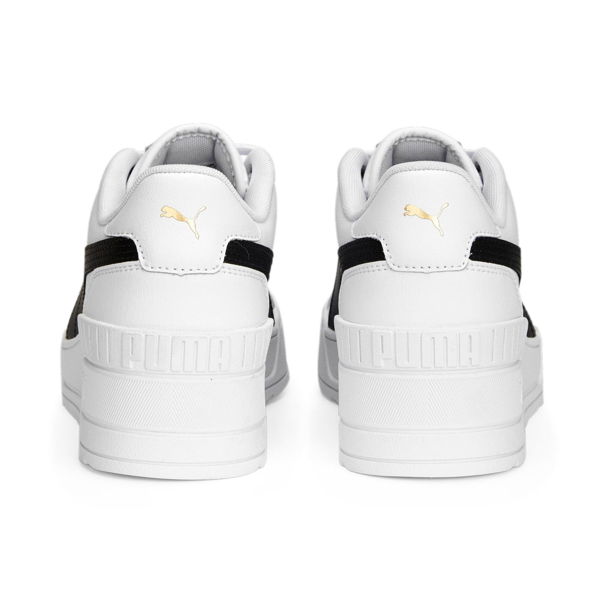 PUMA Women's Karmen Wedge Sneaker 6.5 Puma White-puma Black-gold