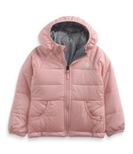 THE NORTH FACE Kids' Reversible Perrito Hooded Jacket, Peach Pink/Meld Grey, 3T