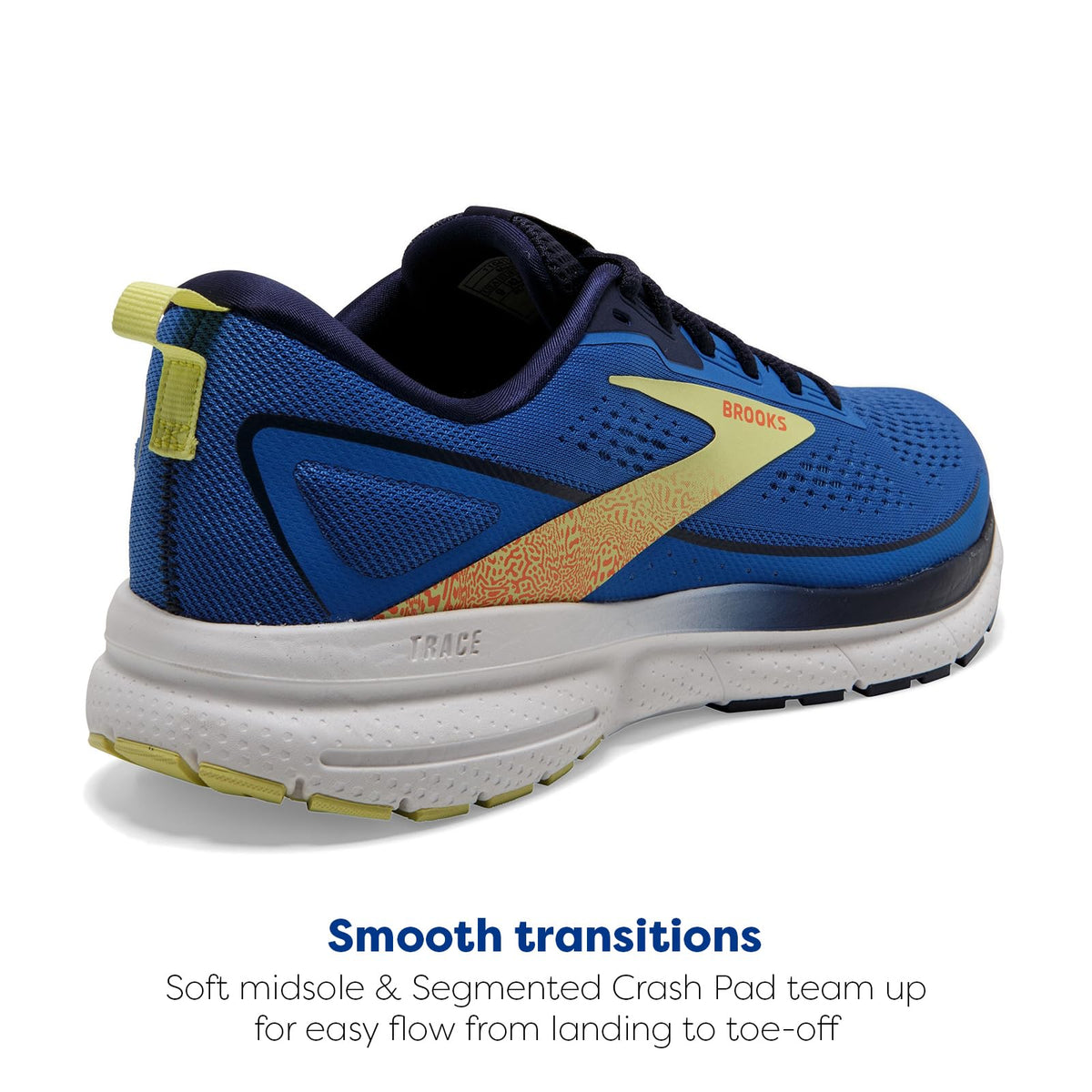 Brooks Men’s Trace 3 Neutral Running Shoe - Blue/Peacoat/Yellow - 8.5 Medium
