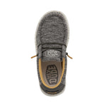 HEYDUDE Boy's Wally Youth Stretch Taupe Size 3 | Kids Shoes | Kids Slip-on Loafers | Comfortable & Light-Weight