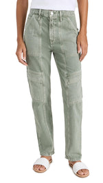 AGOLDE Women's Cooper Cargo Jeans, Salamander, Green, 24