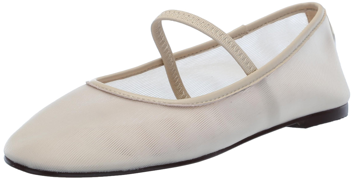 Madewell Women's Cosme Elastic Mary Jane Flat, Ecru, 9
