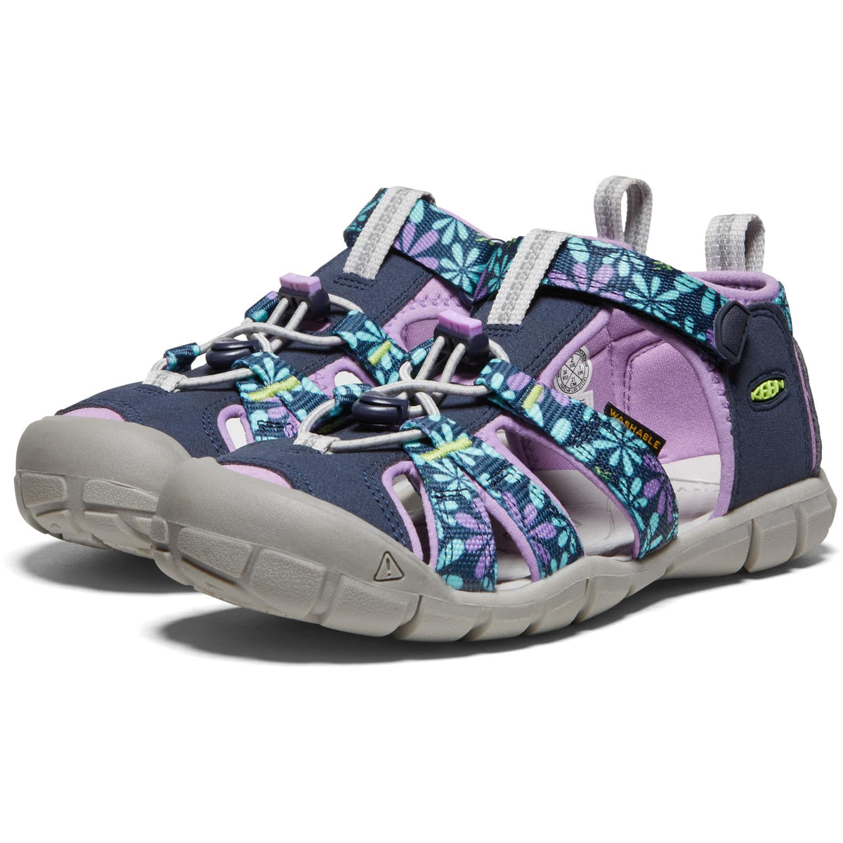 KEEN Seacamp 2 CNX Closed Toe Sandals, Black Iris/African Violet, 2 US Unisex Big Kid
